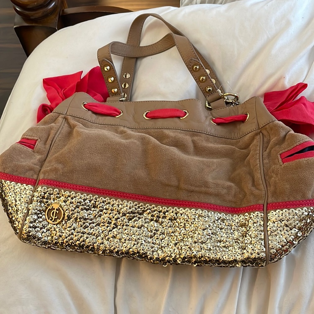 Vintage Juicy Couture Daydreamer Bag Purse Velour Embroidered Charm Y2K Rare